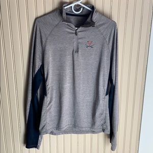 Virginia 3/4 zip pullover. Lightweight gray. Sm.